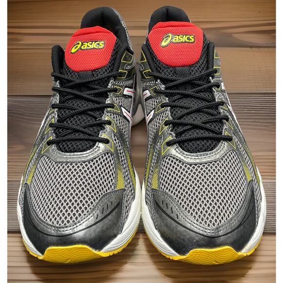 Asics GEL EXALT Black Red Gray Running Race Shoes Mens Size 12 Fast Shipping - Picture 2 of 11